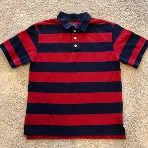 Boy’s L.L. Bean, M (10-12), Blue/Red Stripe Polo